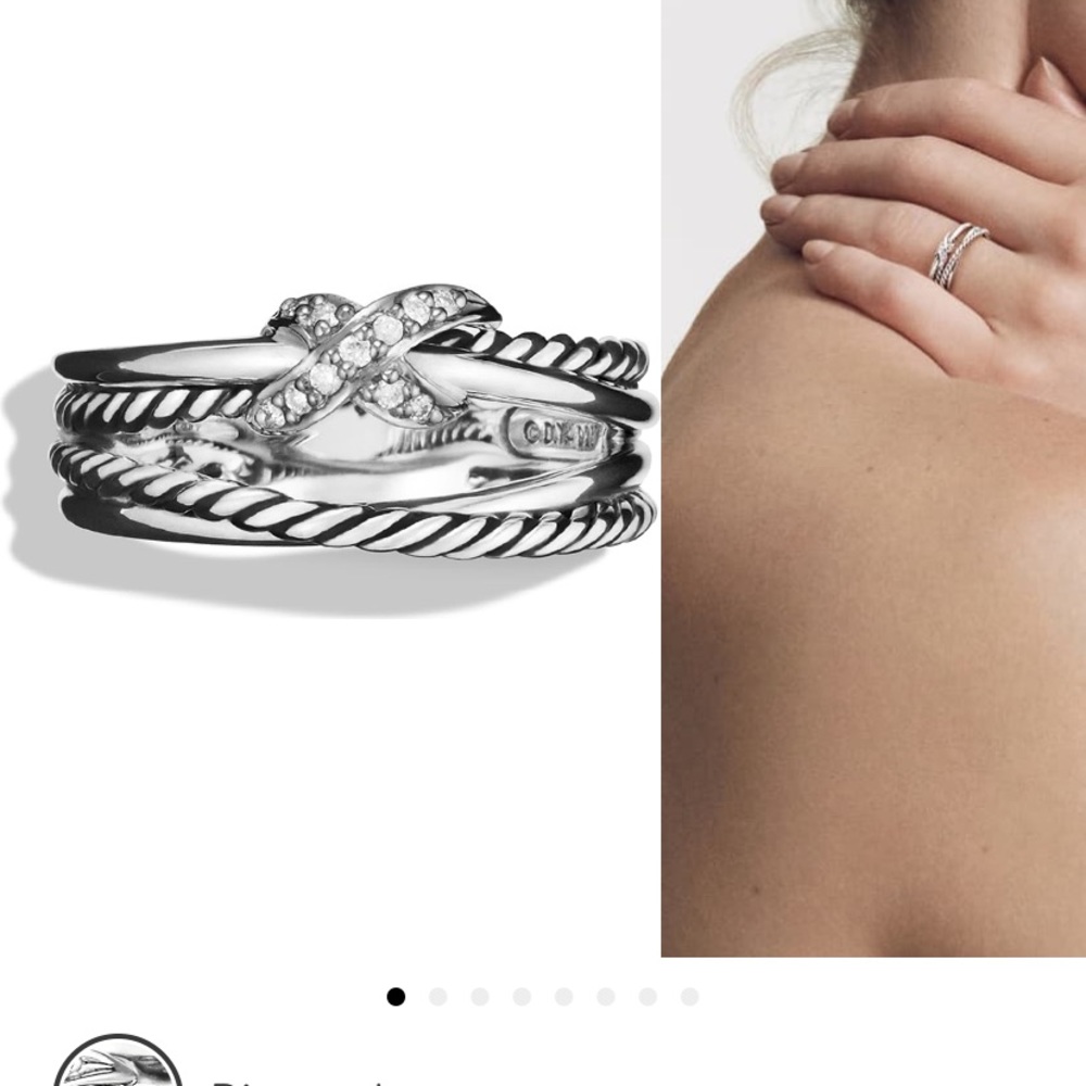 DAVID YURMAN CROSSOVER RING WITH DIAMONDS